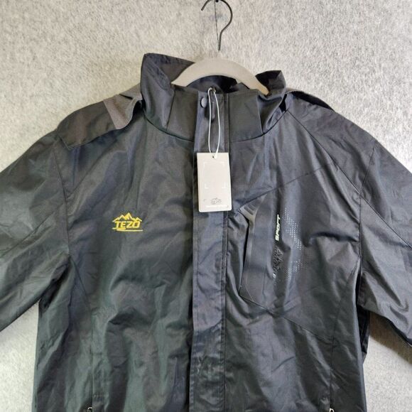 Tezo Ski Jacket Mens M Black Focus On Waterproof Windproof Durable Breathable - Picture 2 of 16